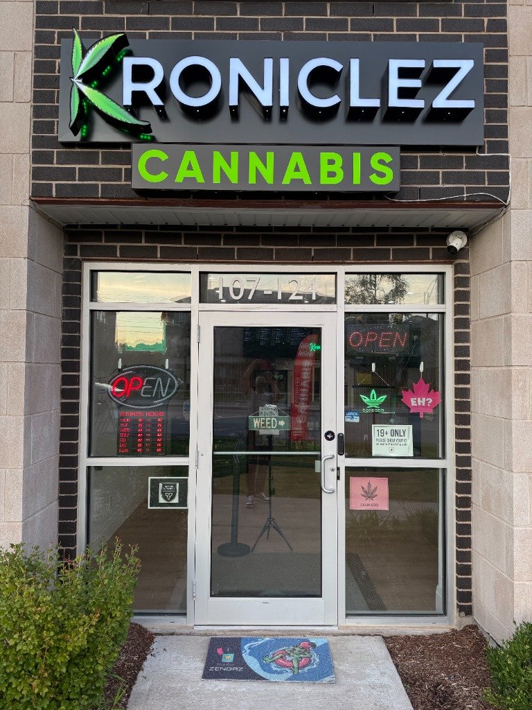 Kroniclez Cannabis Kitchener Storefront at 124 Seabrook Dr